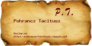 Pohrancz Tacitusz névjegykártya